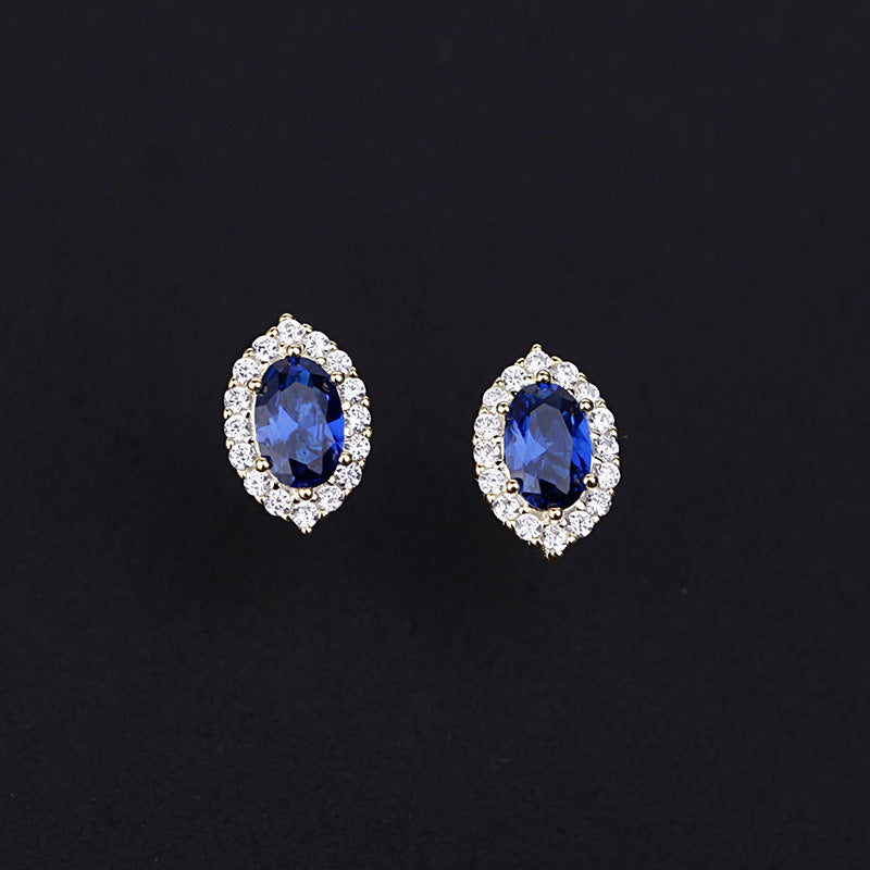 Azure Vintage Crystal Studs | S925 Silver