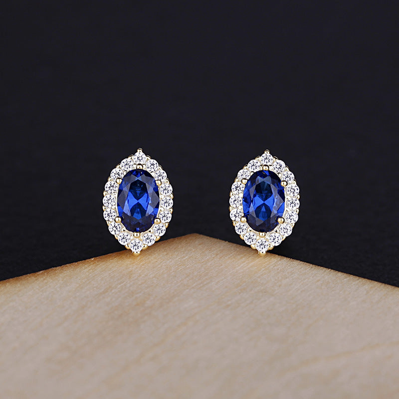 Azure Vintage Crystal Studs | S925 Silver