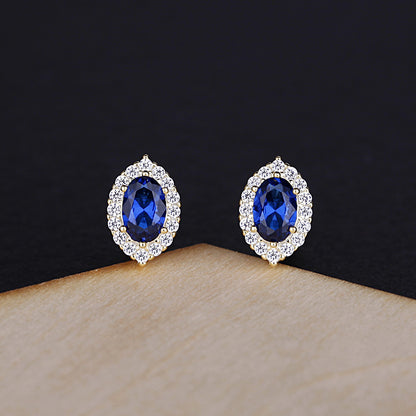 Azure Vintage Crystal Studs | S925 Silver