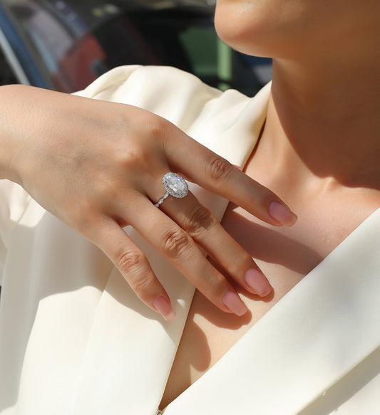 Moonlight Eternal Ring| Oval Moissanite S925 Sterling Silver
