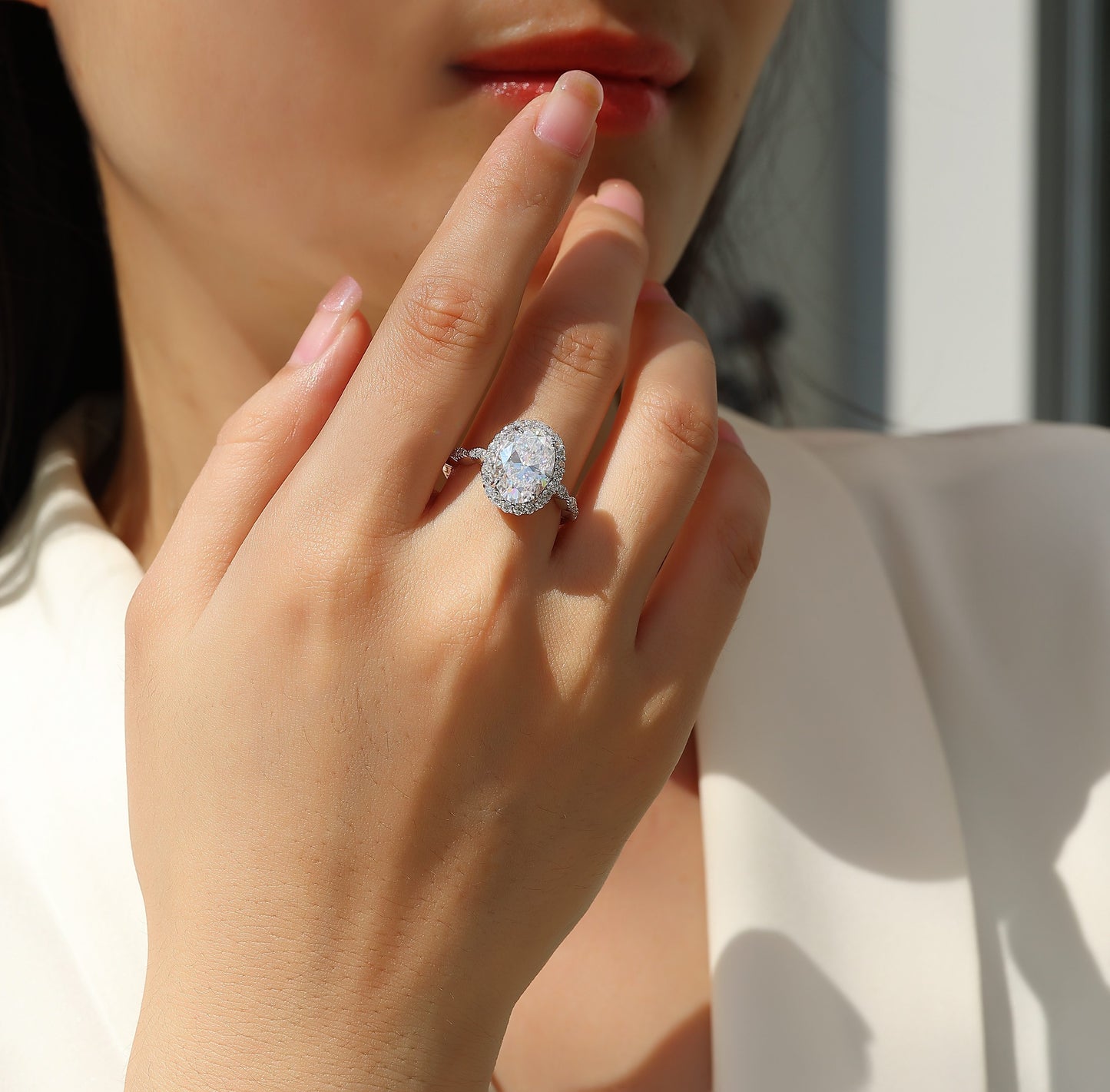 Moonlight Eternal Ring| Oval Moissanite S925 Sterling Silver