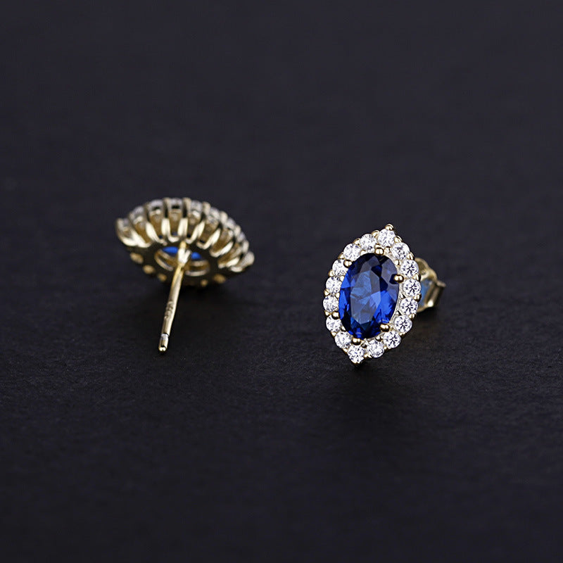 Azure Vintage Crystal Studs | S925 Silver