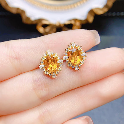 Solenne Citrine Spark Studs | S925 Silver